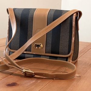 Authentic FENDI Vintage Pecan Crossbody Bag